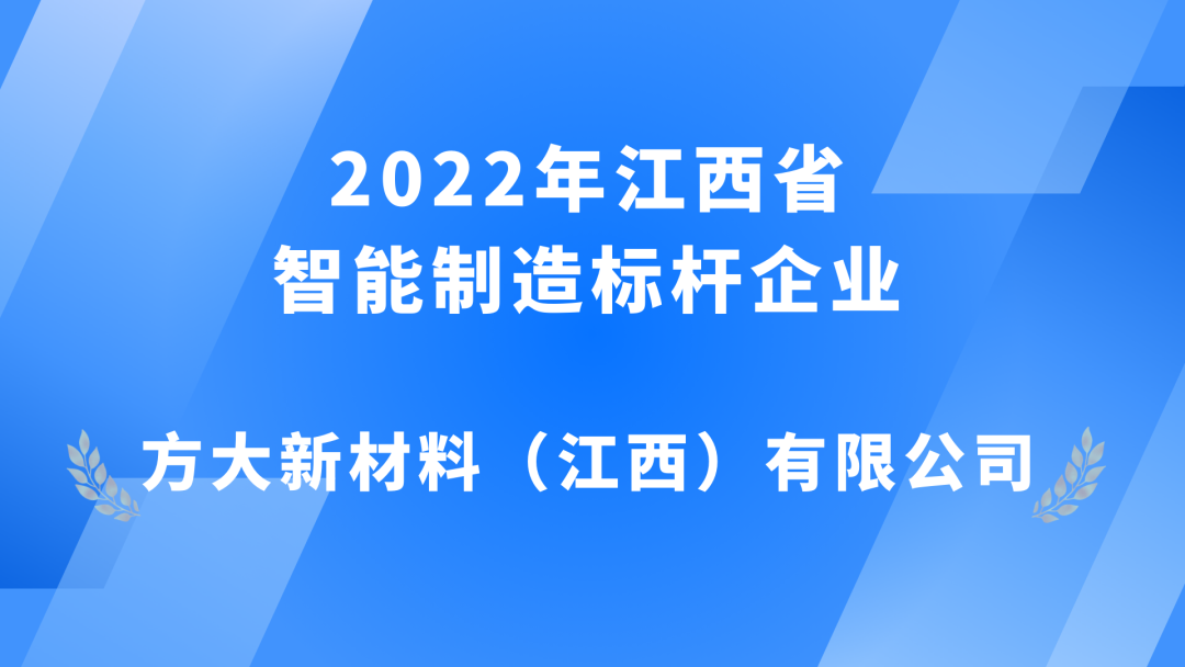 方大江西新材获评2022年江西省智能制造标杆企业